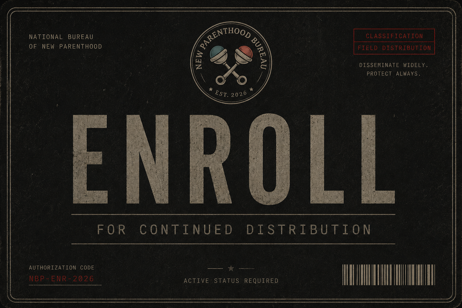 Enrollment card for continued distribution.