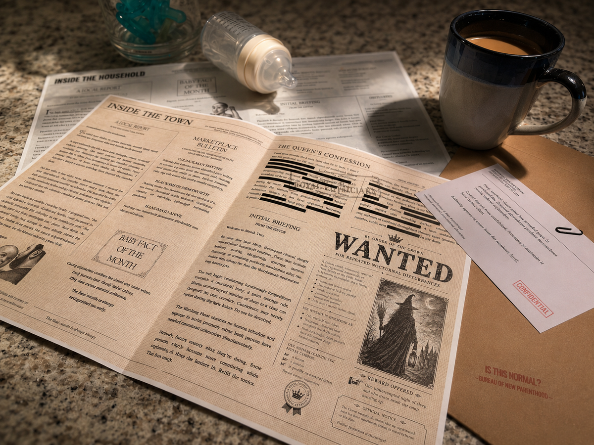 New parent newspaper packet on a kitchen counter.